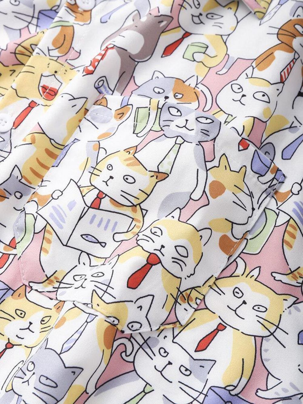 Leuke Overhemden Heren Met All-Over Kattenprint Dierenprint