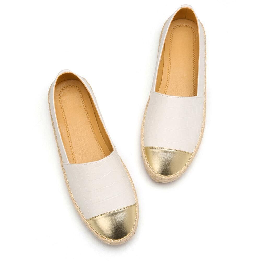 Dames Casual Splicing Slip On Espadrille Loafers Platte Schoenen Vissersschoenen