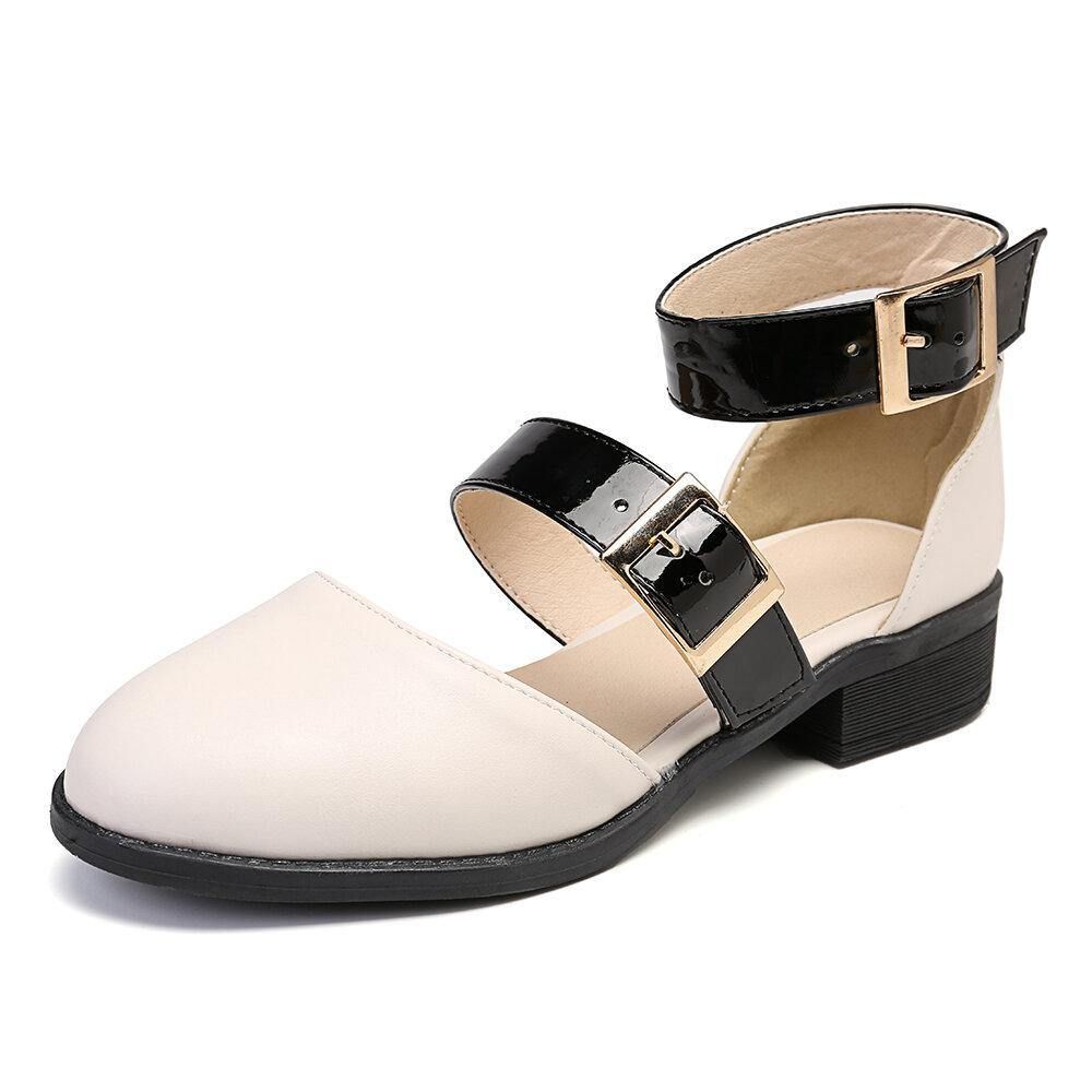 Dames Colorblock Antislip Gesp Stijlvolle Platte Schoenen