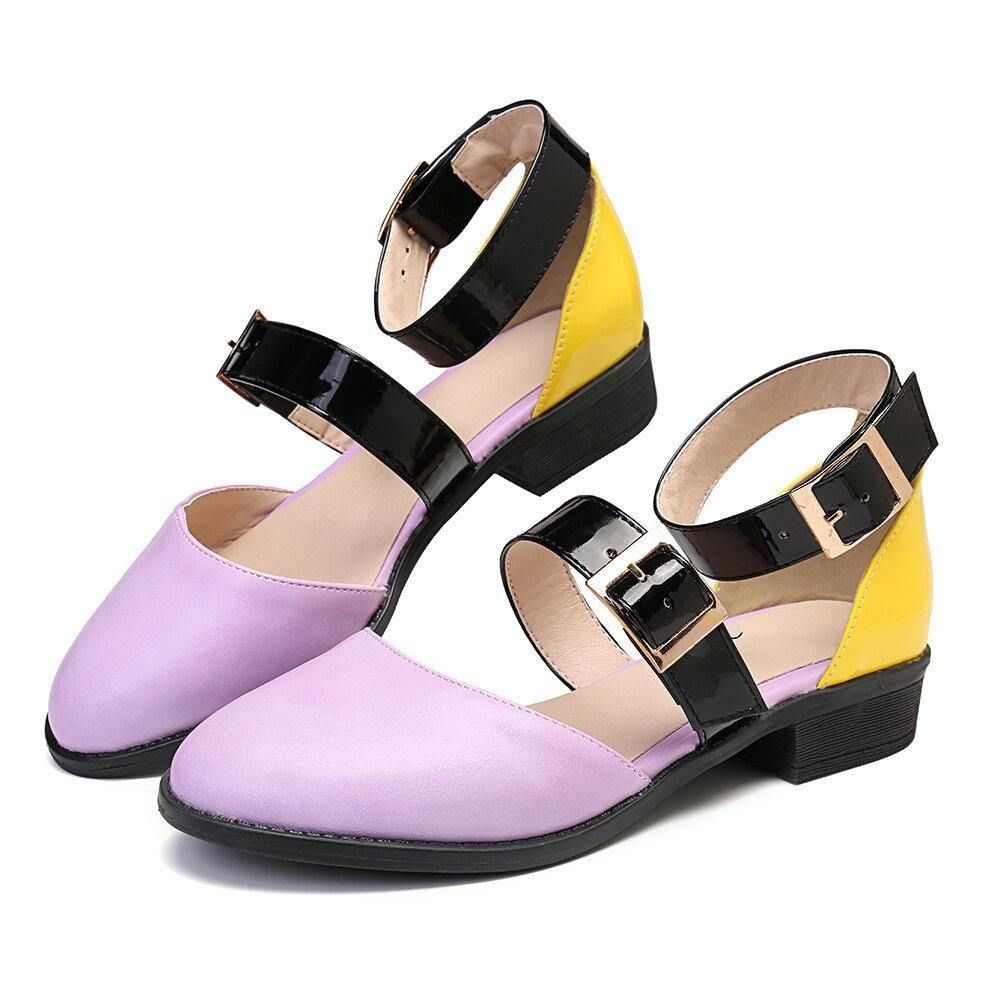 Dames Colorblock Antislip Gesp Stijlvolle Platte Schoenen