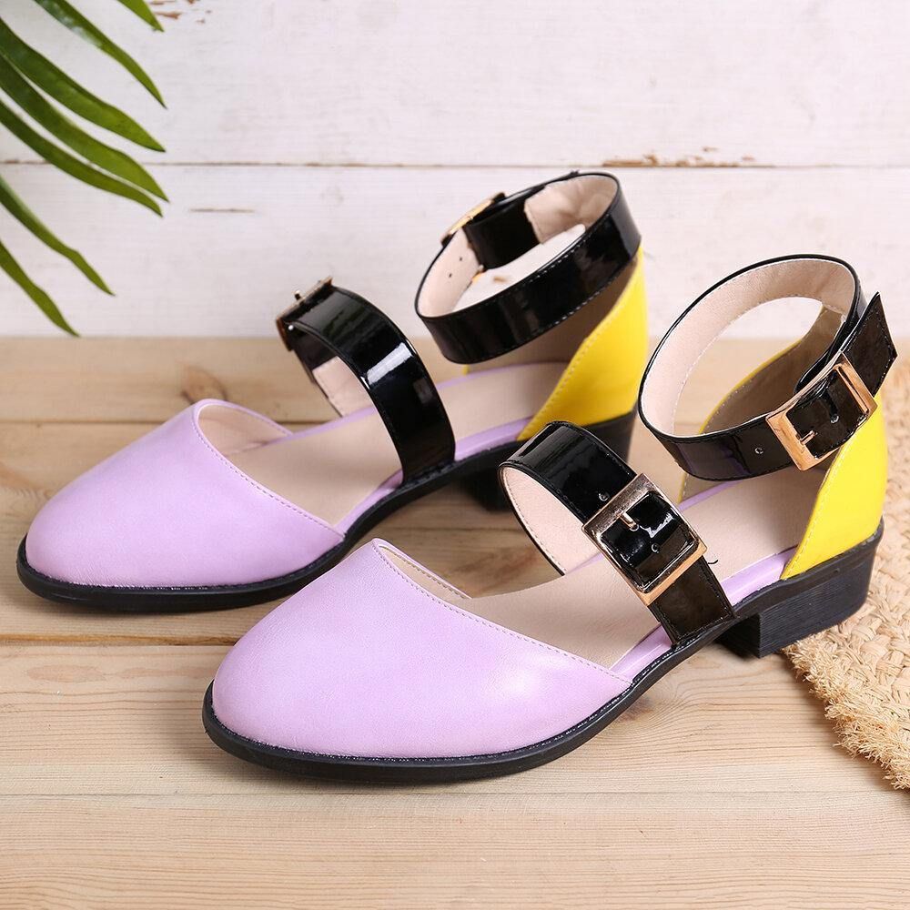 Dames Colorblock Antislip Gesp Stijlvolle Platte Schoenen