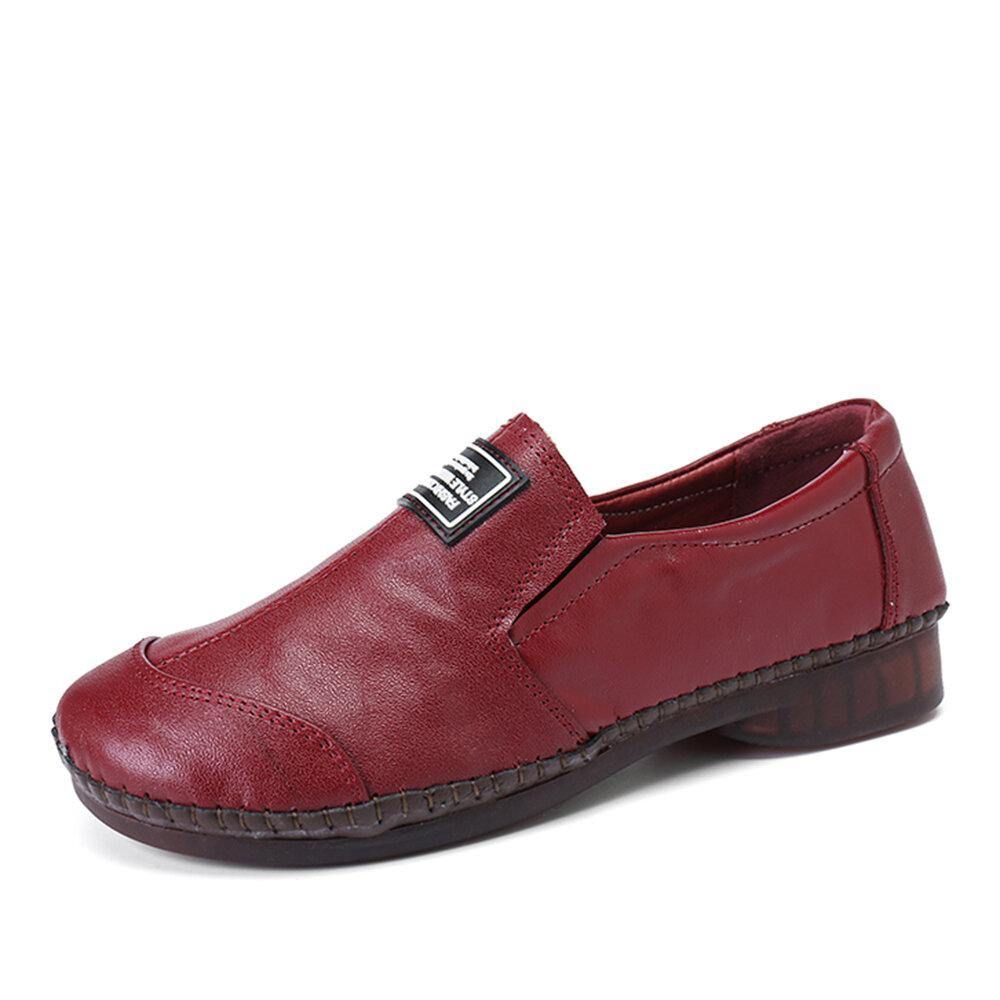 Dames Comfortabele Echt Lederen Zachte Antislip Platte Schoenen Loafers