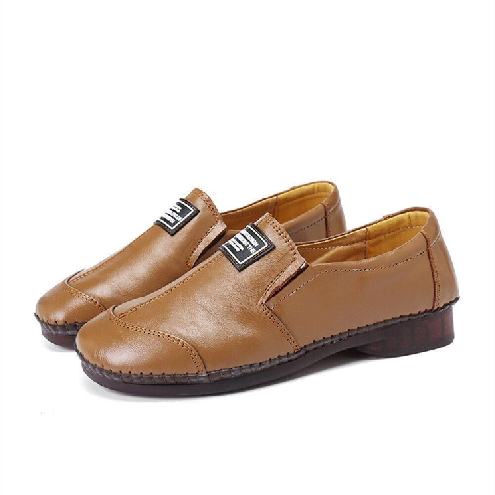 Dames Comfortabele Echt Lederen Zachte Antislip Platte Schoenen Loafers