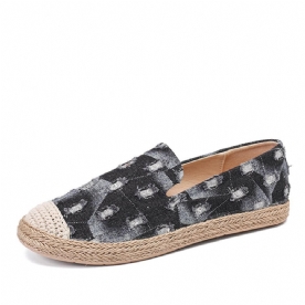 Dames Comfy Denim Ripped Design Espadrilles Platte Schoenen Loafers