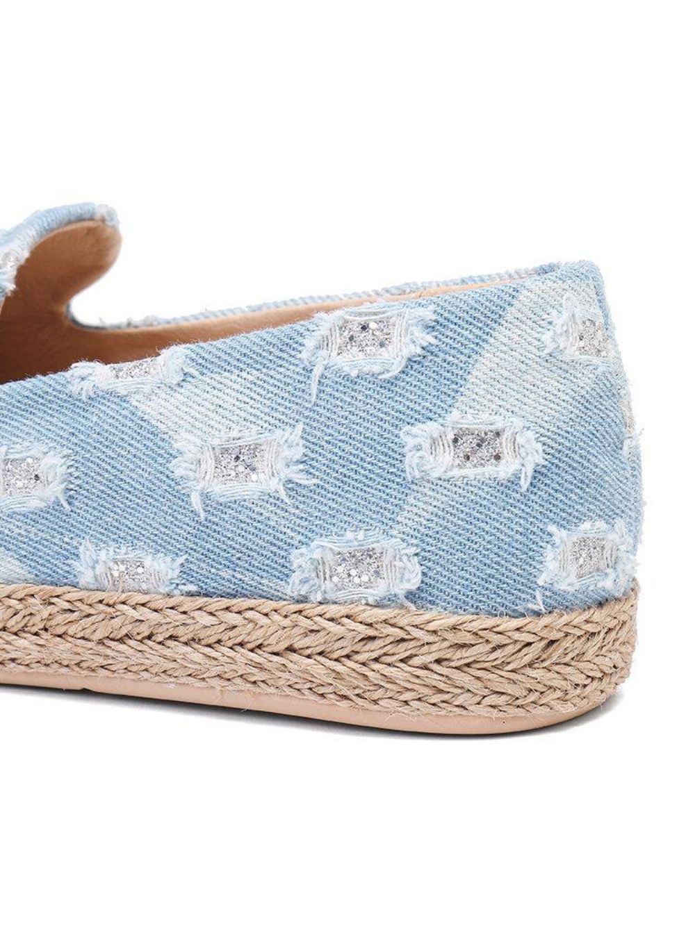 Dames Comfy Denim Ripped Design Espadrilles Platte Schoenen Loafers