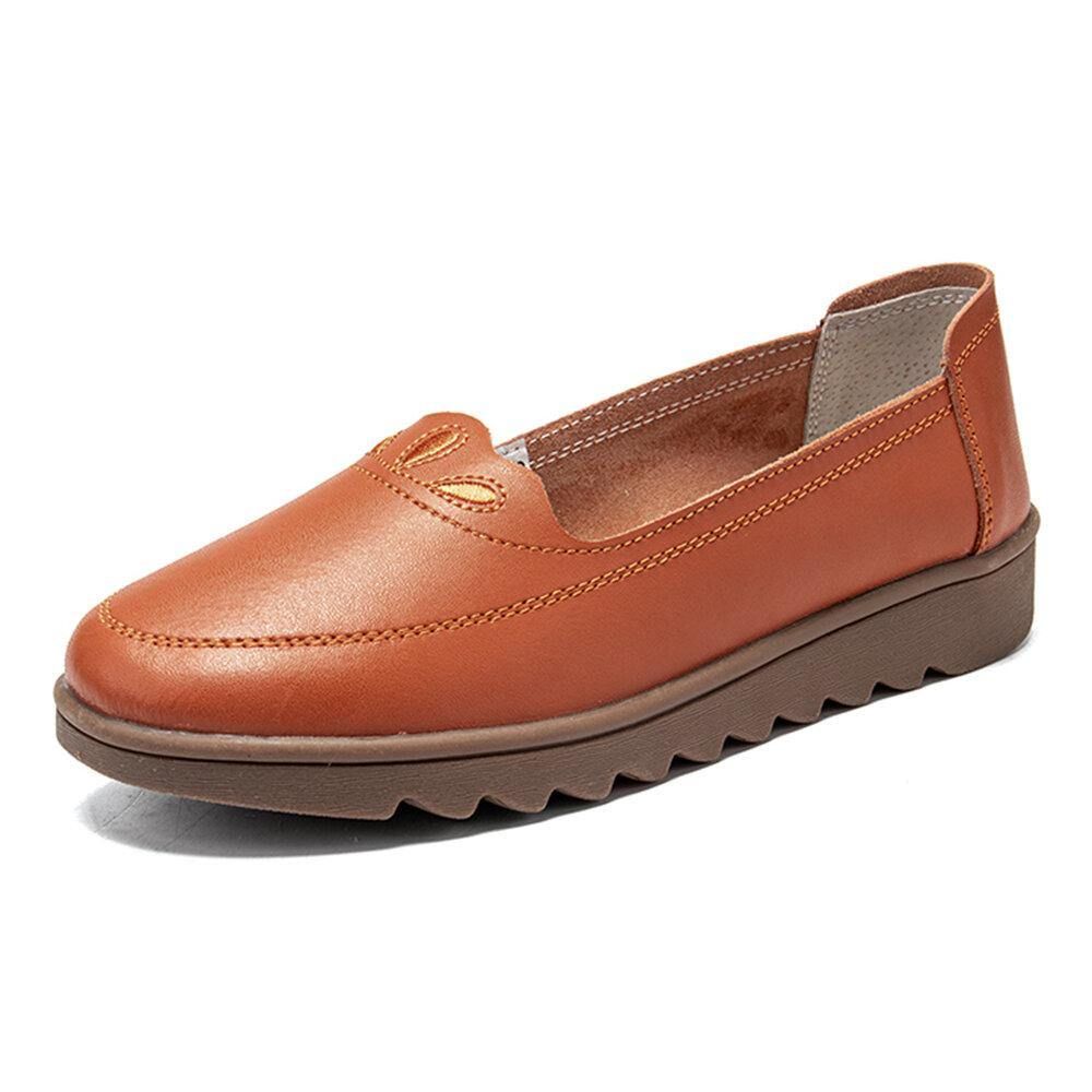 Dames Dagelijks Ronde Teen Zachte Effen Kleur Platte Loafers Schoenen