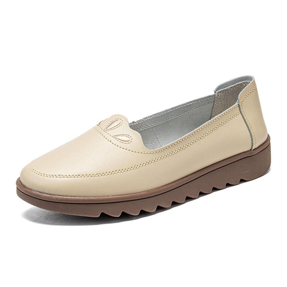 Dames Dagelijks Ronde Teen Zachte Effen Kleur Platte Loafers Schoenen