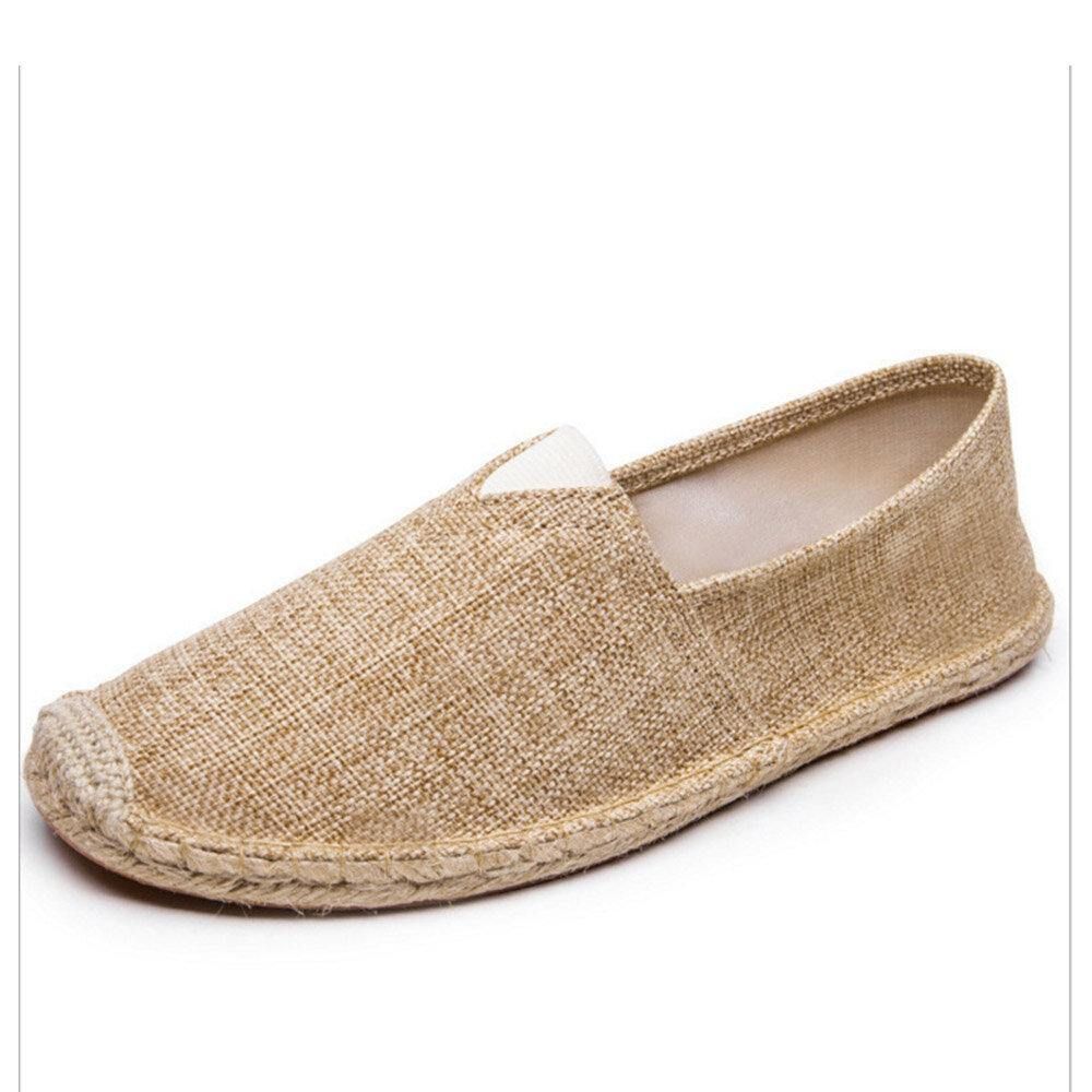 Dames Grote Maat Effen Kleur Slip-On Espadrilles Fisherman Platte Schoenen