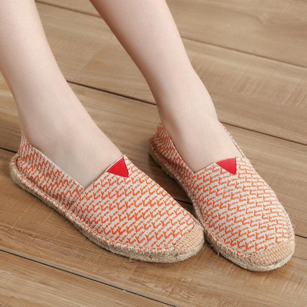 Dames Grote Maat Effen Kleur Slip-On Espadrilles Fisherman Platte Schoenen