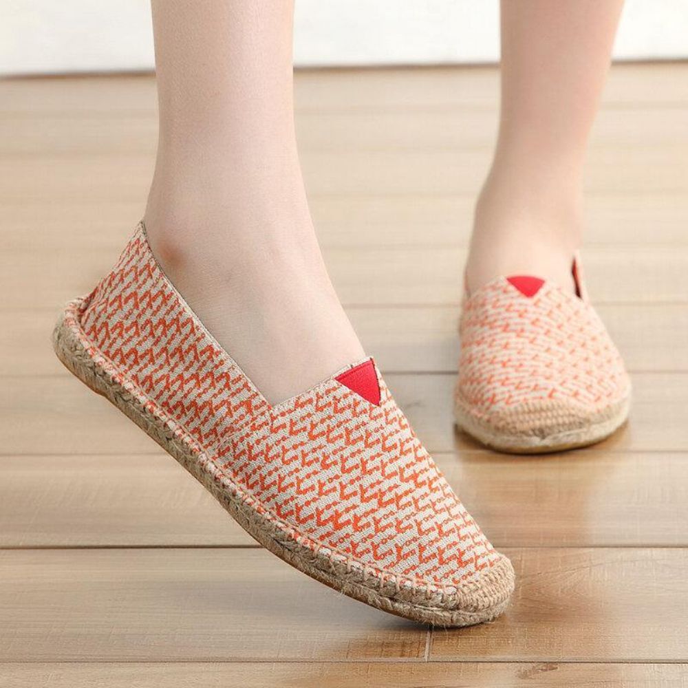 Dames Grote Maat Effen Kleur Slip-On Espadrilles Fisherman Platte Schoenen