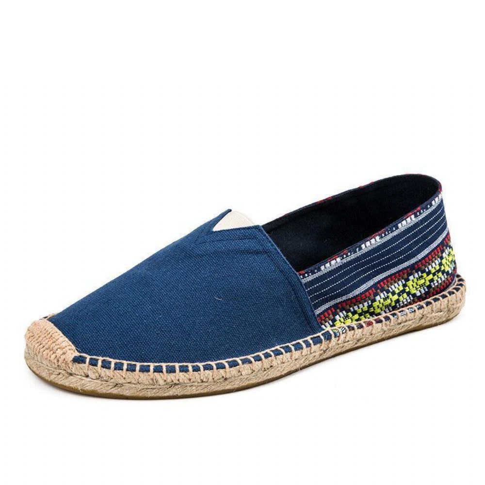 Dames Grote Maat Etnische Stijl Linnen Slip-On Espadrille Vissersschoenen