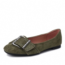 Dames Metalen Decor Effen Kleur Slip Op Platte Schoenen Loafers