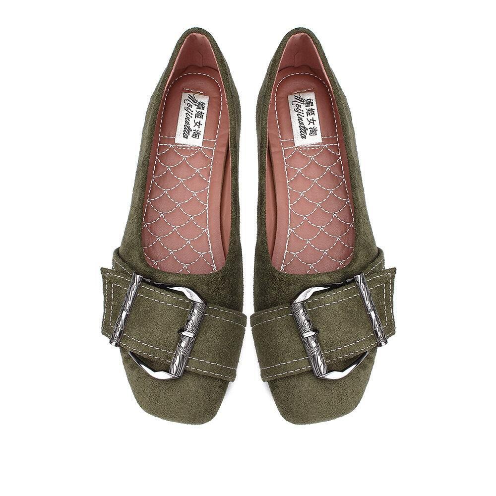 Dames Metalen Decor Effen Kleur Slip Op Platte Schoenen Loafers