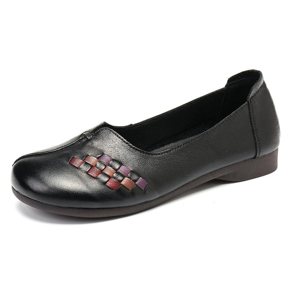 Leren Zachte Antislip Casual Platte Loafers Dames