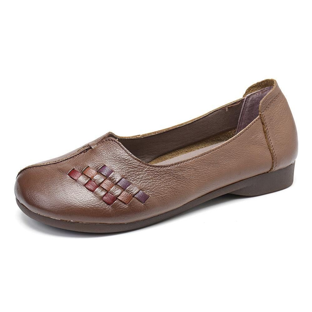 Leren Zachte Antislip Casual Platte Loafers Dames