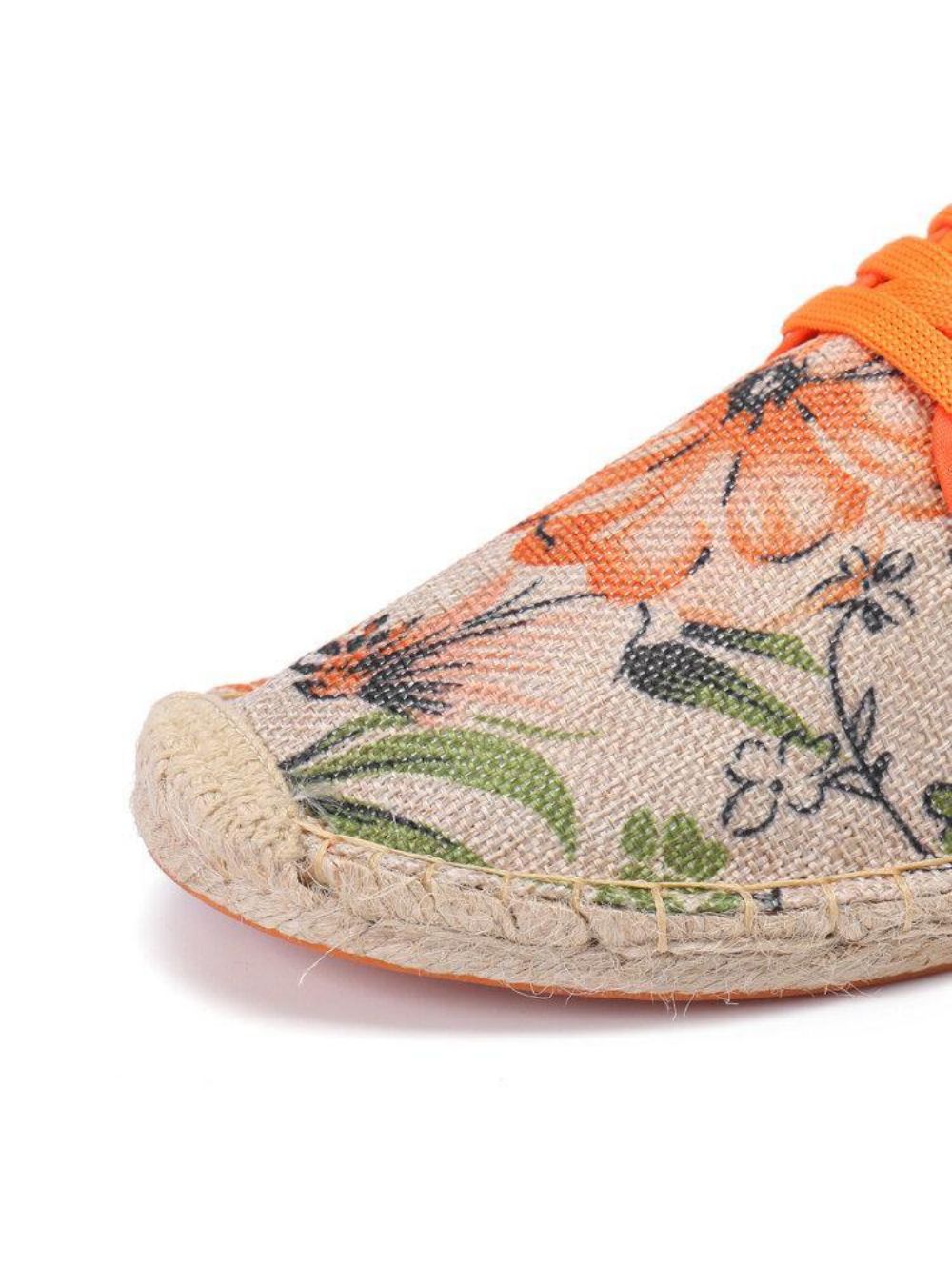 Linnen Doek Met Bloemenprint Comfortabel Ademend Draagbaar Casual Espadrilleschoenen Met Veters