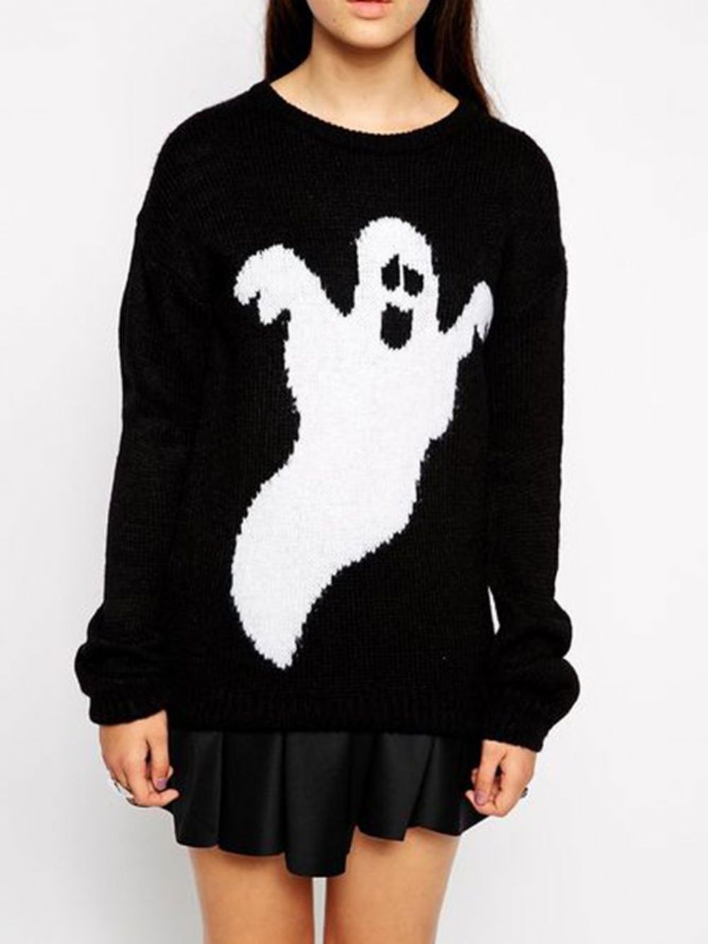 Casual Halloween-Sweater Met Lange Mouwen Ronde Hals