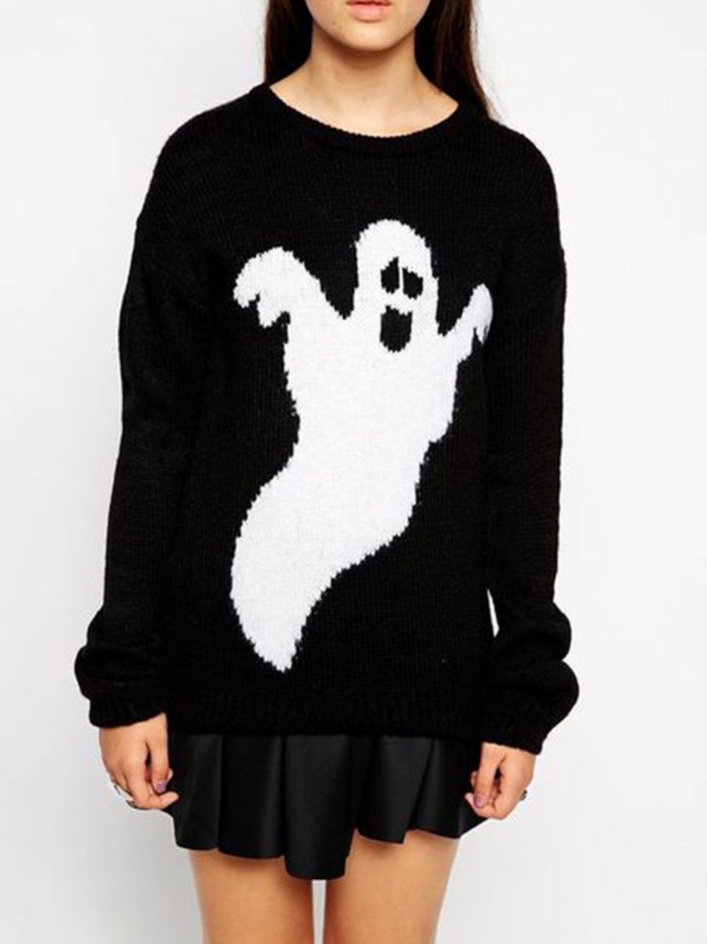 Casual Halloween-Sweater Met Lange Mouwen Ronde Hals