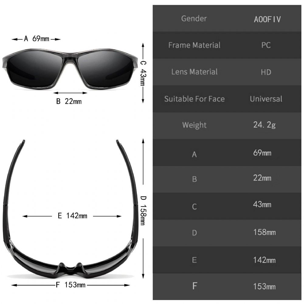 Heren Full Frame Gepolariseerde Uv-Bescherming Outdoor Sport Nachtzicht Zonnebril