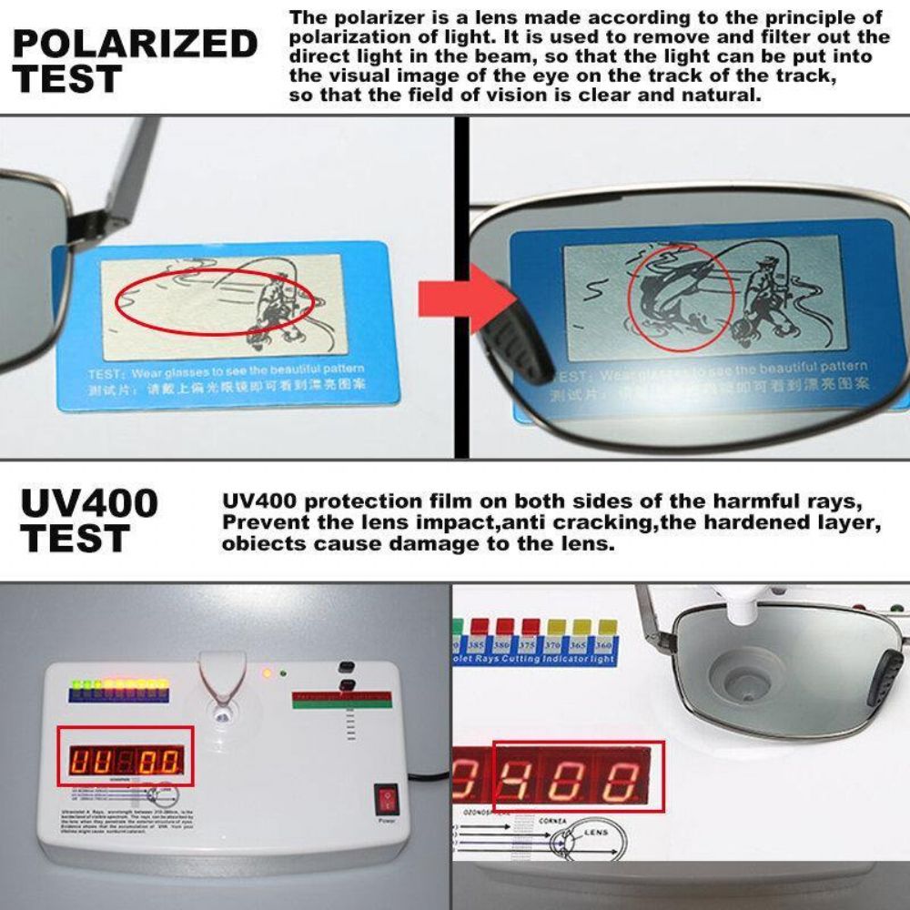 Mannen Smart Meekleurende Gepolariseerde Zonnebril Rechthoekige Metalen Full Frame Uv Anti-Glare Rijden Bril Zonnebril