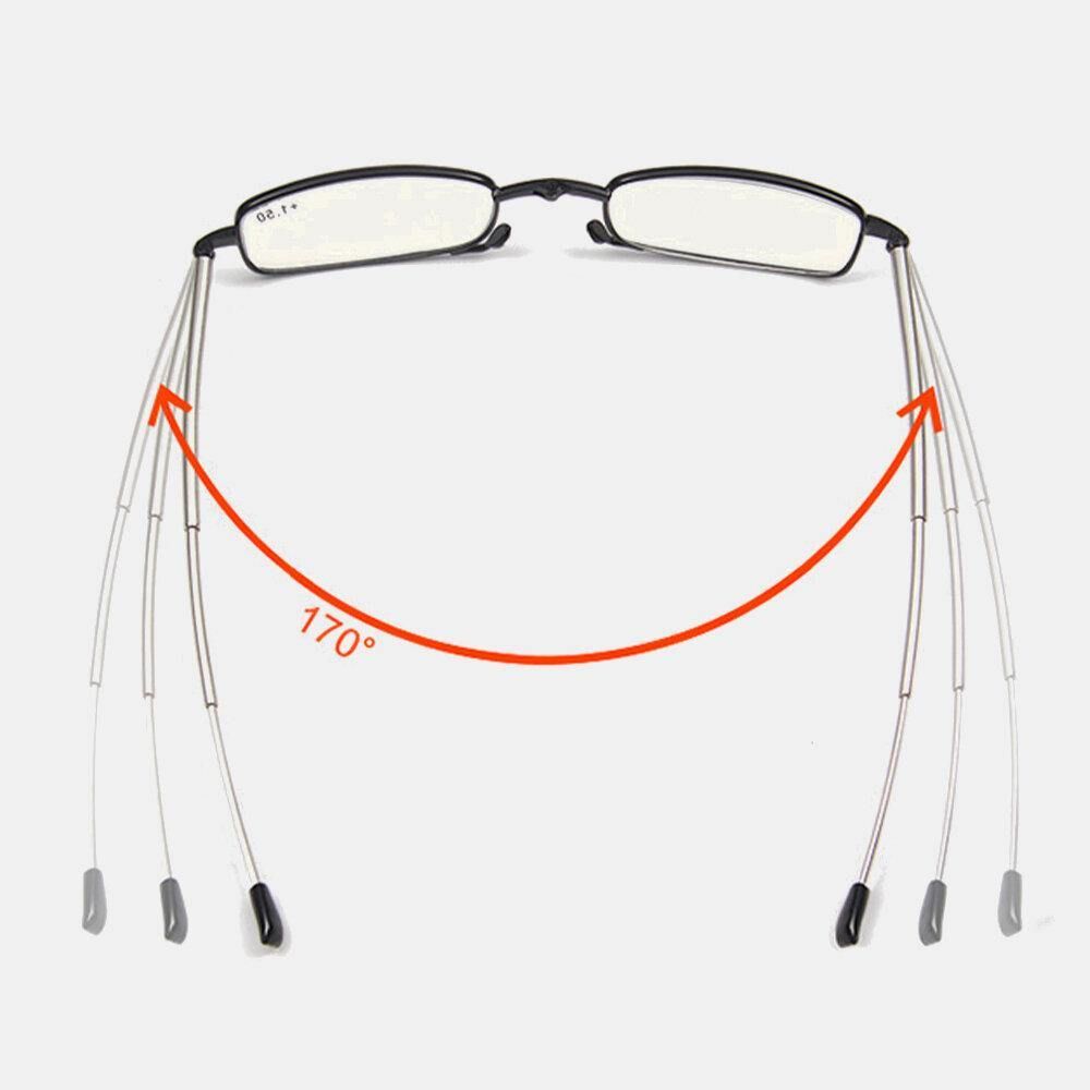 Unisex Anti-Blauw Licht Opvouwbaar Draagbare Telescopische Stretch Frame Ouder Gift Leesbril Verziend Bril