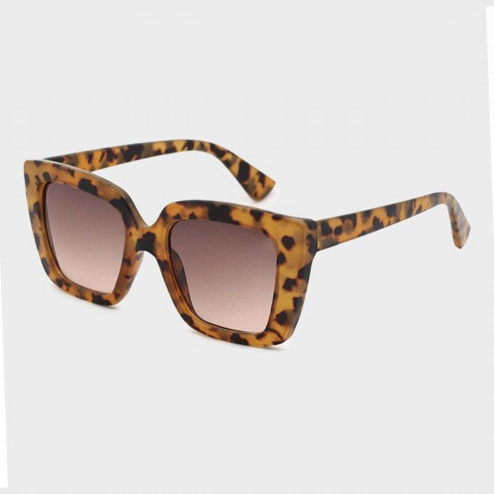 Unisex Leopard Thicken Full Frame Casual Uv-Bescherming Gepolariseerde Zonnebril