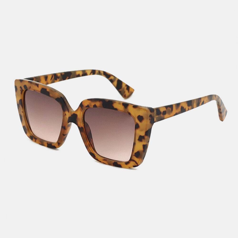 Unisex Leopard Thicken Full Frame Casual Uv-Bescherming Gepolariseerde Zonnebril