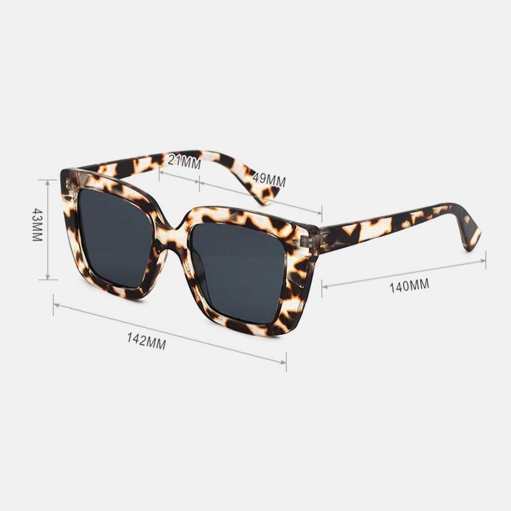 Unisex Leopard Thicken Full Frame Casual Uv-Bescherming Gepolariseerde Zonnebril