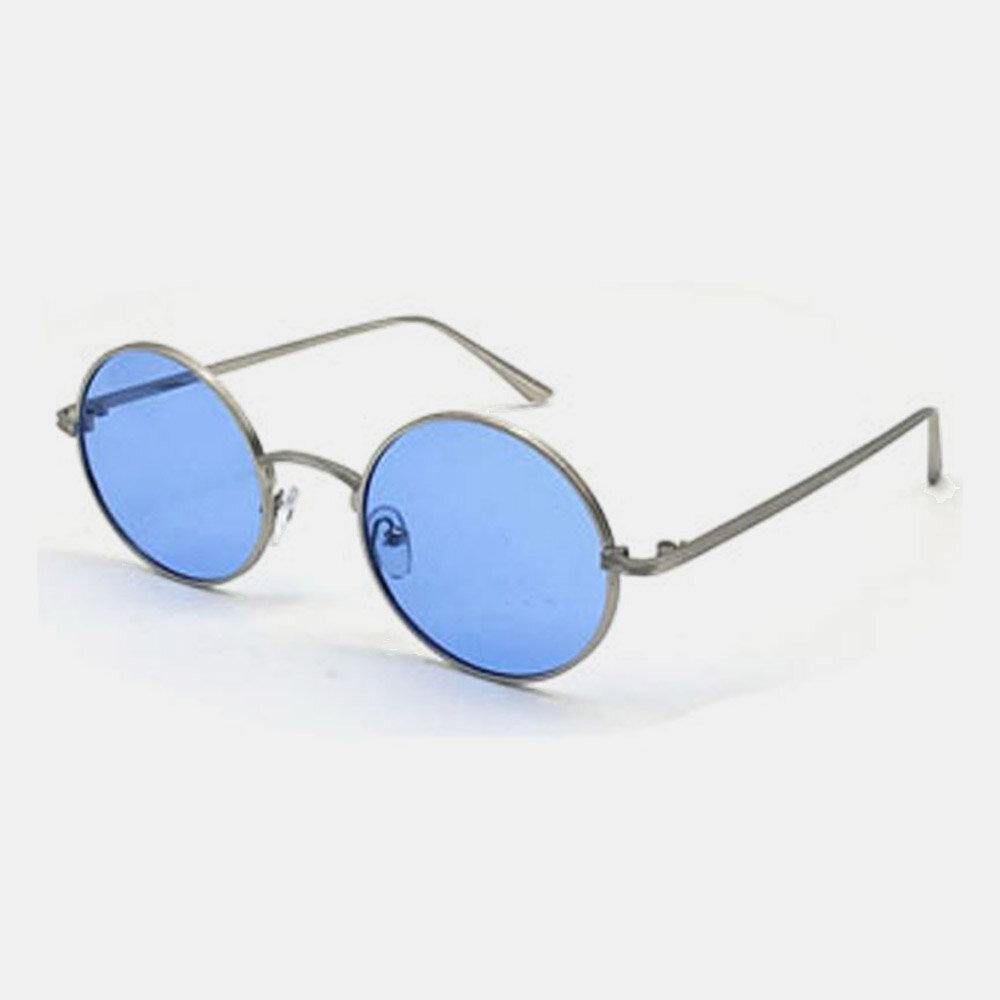 Unisex Metalen Volledig Rond Frame Pc-Lens Uv-Zonnebescherming Zonnebril