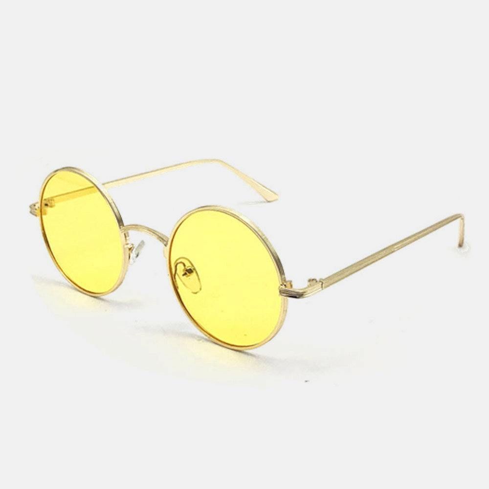 Unisex Metalen Volledig Rond Frame Pc-Lens Uv-Zonnebescherming Zonnebril