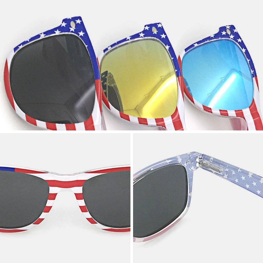 Unisex Patriottische Polarspex Gepolariseerde Jaren 80 Retro Trendy Stijlvolle Zonnebril