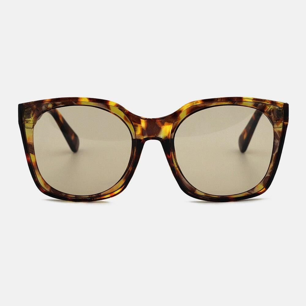 Unisex Tortoiseshell Ovaal Full Frame Casual Uv-Bescherming Gepolariseerde Zonnebril