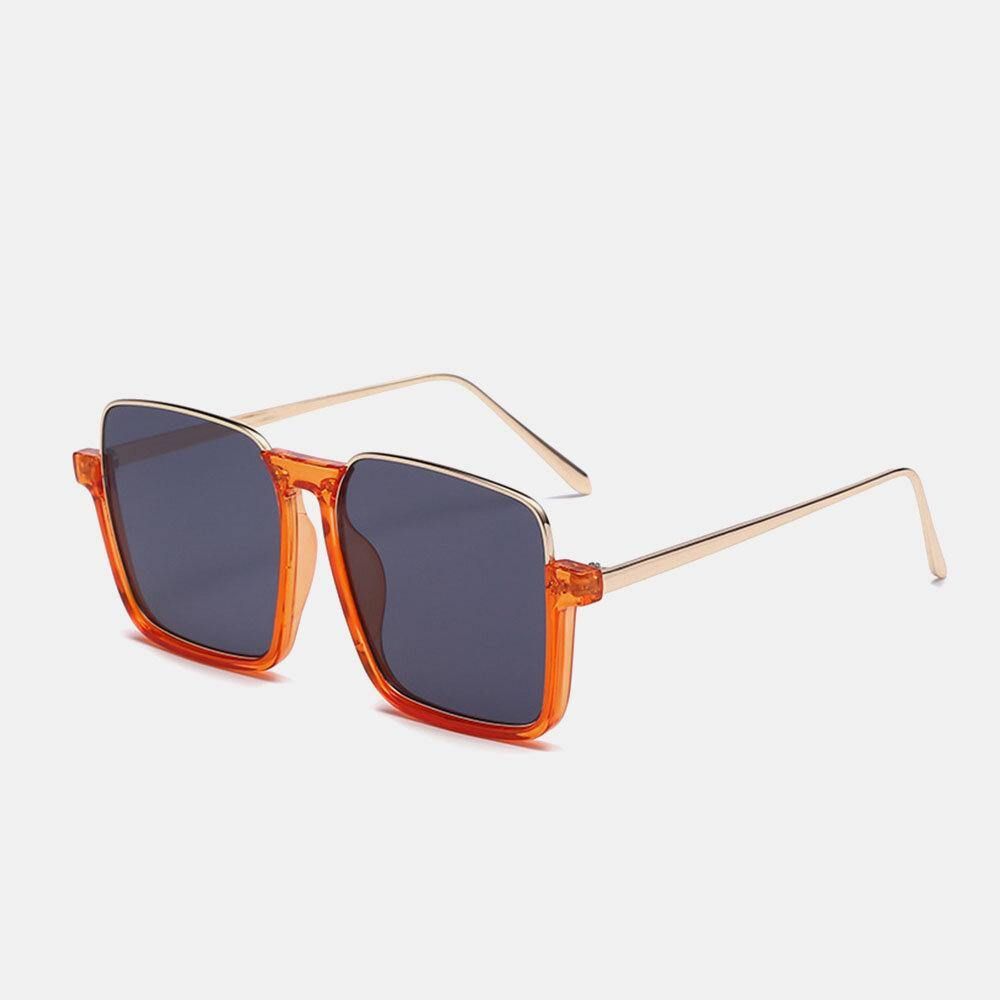 Unisex Vierkant Frame Half Frame Anti-Blauw Licht Anti-Uv Zonnebril