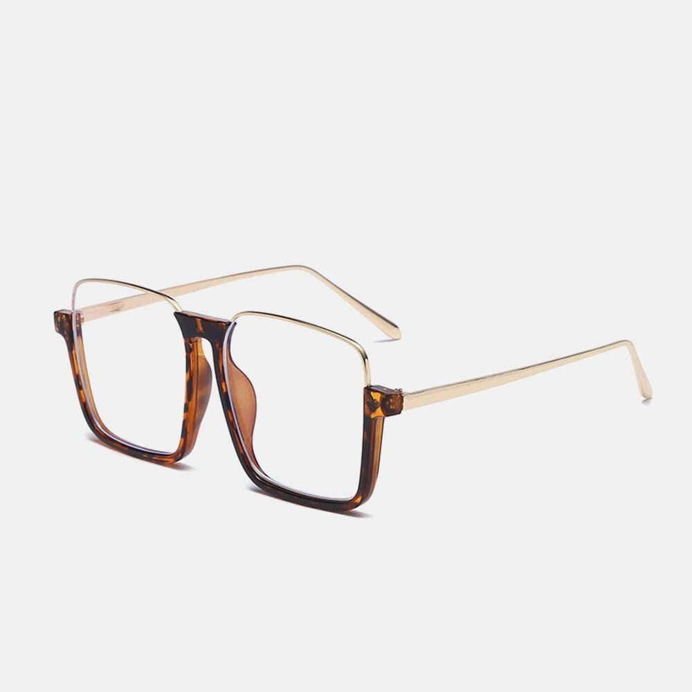 Unisex Vierkant Frame Half Frame Anti-Blauw Licht Anti-Uv Zonnebril