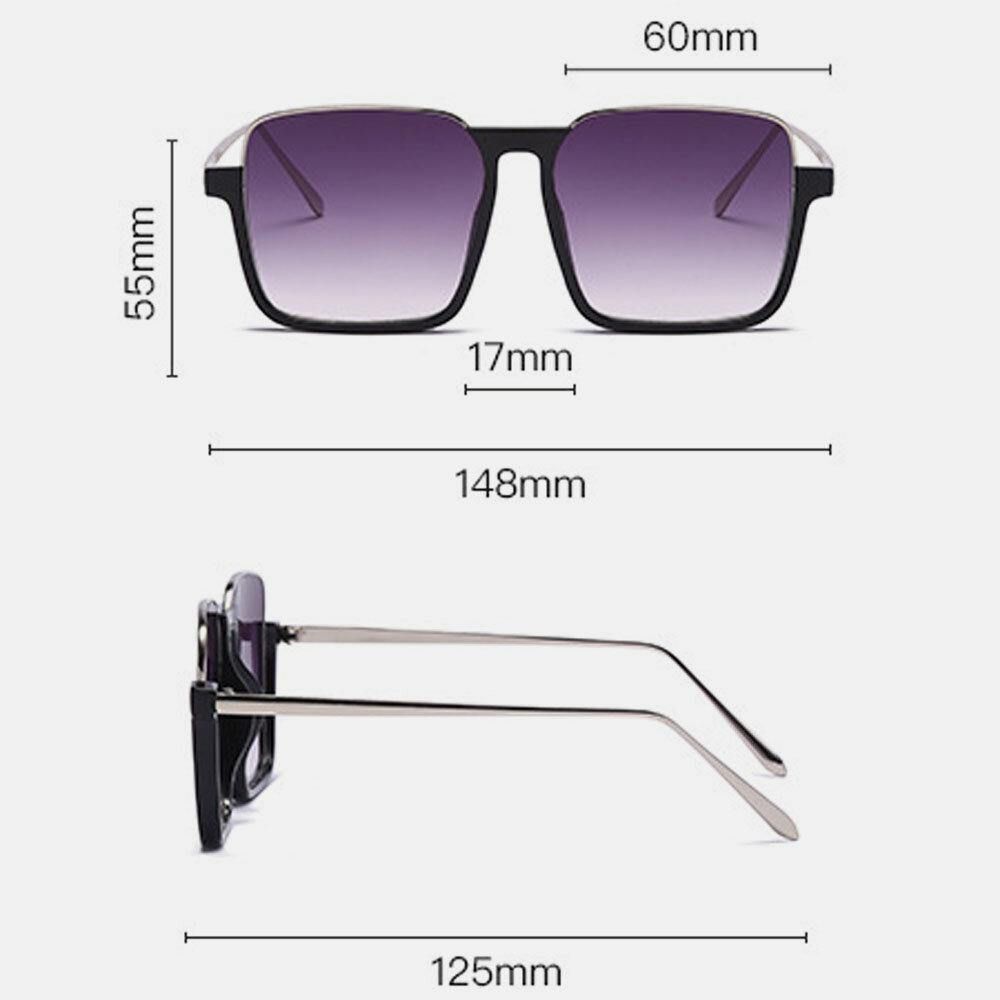 Unisex Vierkant Frame Half Frame Anti-Blauw Licht Anti-Uv Zonnebril