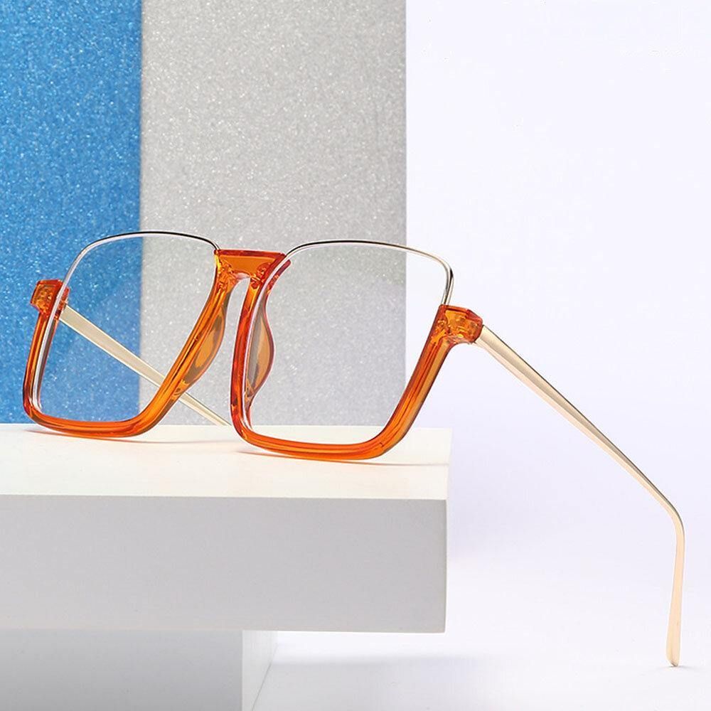 Unisex Vierkant Frame Half Frame Anti-Blauw Licht Anti-Uv Zonnebril