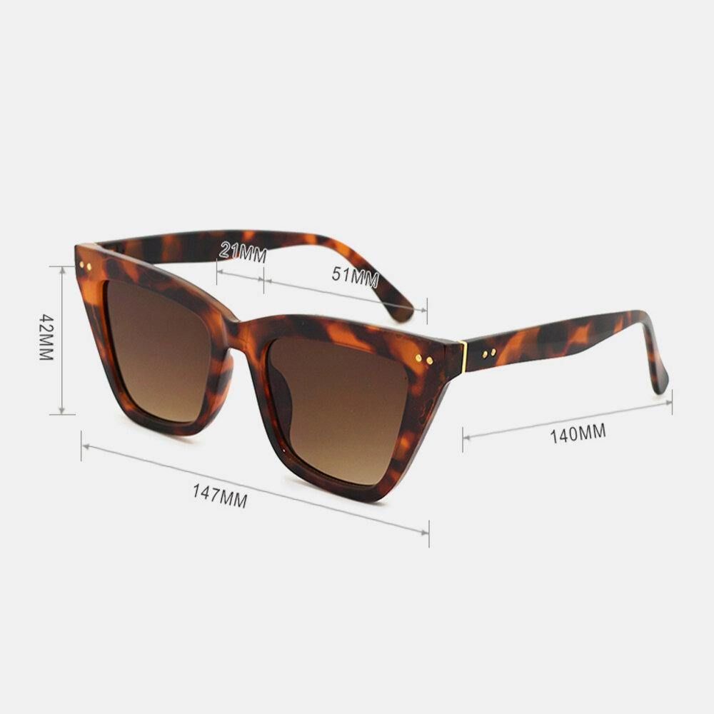 Unisex Vierkant Full Frame Mode Toevallige Uv-Bescherming Zonnebril