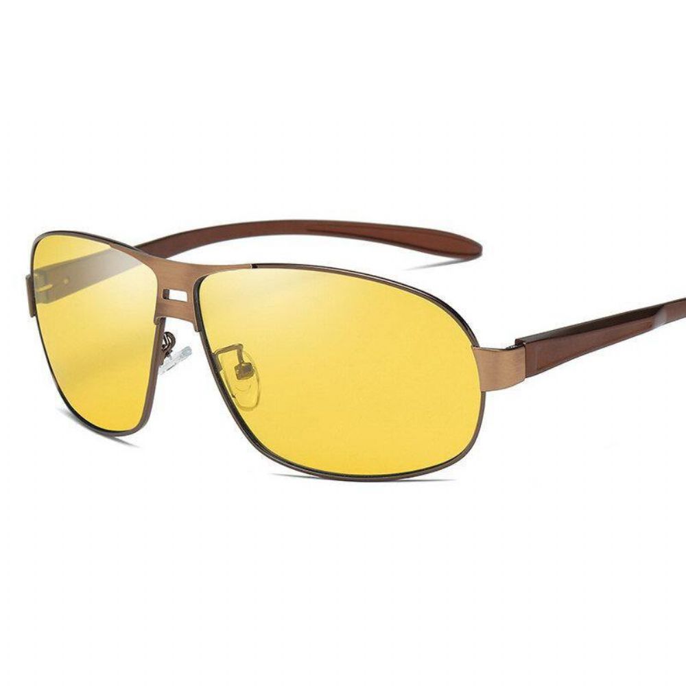 Unisex Vogue Vintage Metalen Full-Frame Anti-Uv-Zonnebril Outdoor Rijden Reizen Strandzonnebril