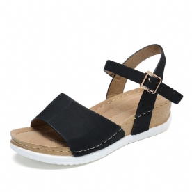 Dames Comfy Open Teen Rocker Sole Slide Sandalen