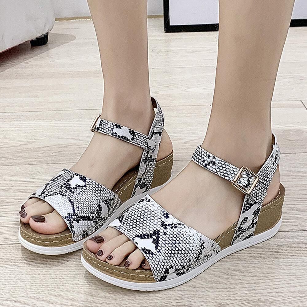 Dames Comfy Open Teen Rocker Sole Slide Sandalen