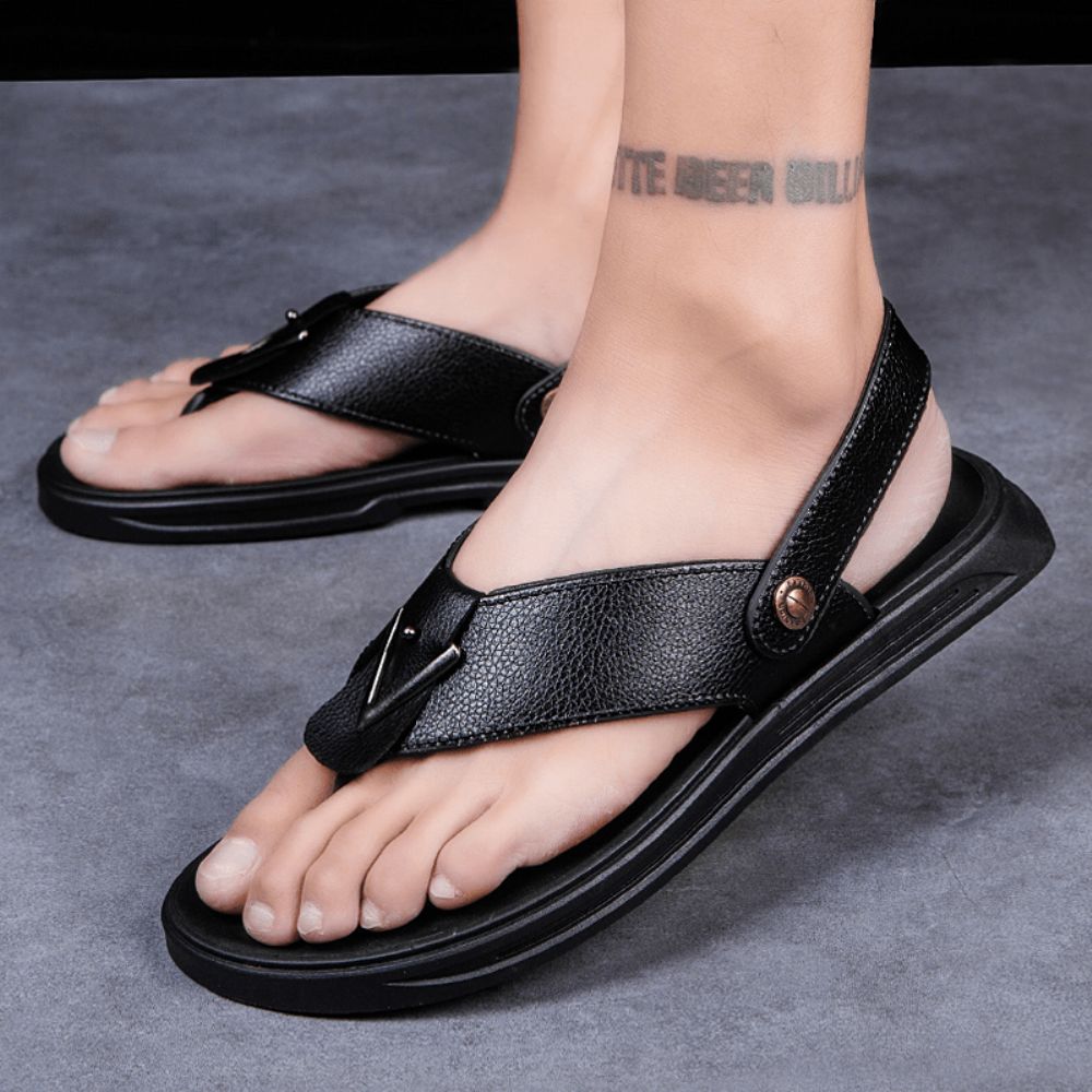 Heren Ademende Antislip Twee Manieren Geknipte Casual Strandsandalen