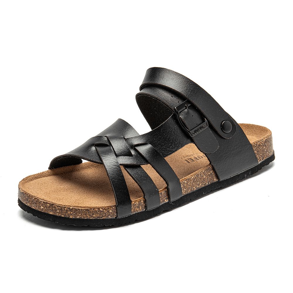 Heren Ademende Twee-Weg Slip Op Antislip Kurk Bodem Casual Sandalen