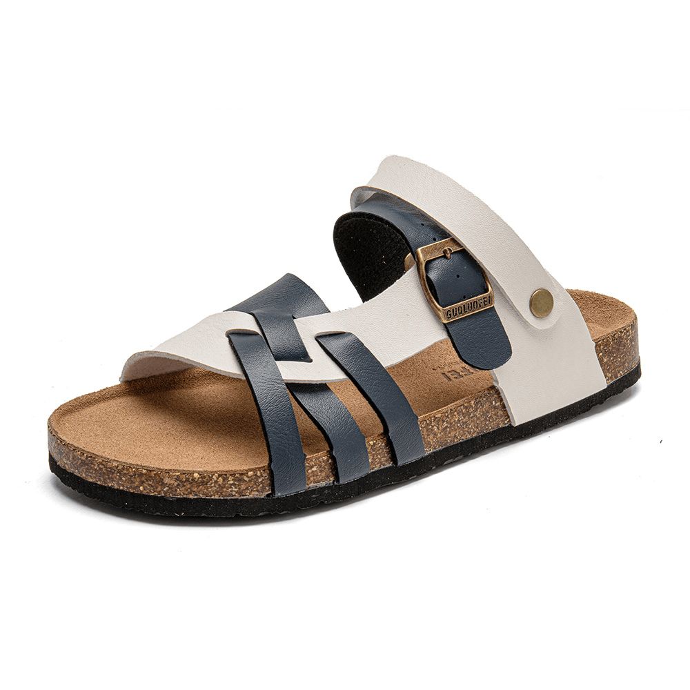 Heren Ademende Twee-Weg Slip Op Antislip Kurk Bodem Casual Sandalen