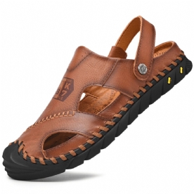 Heren Anti-Collision Teen Rundleder Hand Stiksels Outdoor Water Sandalen