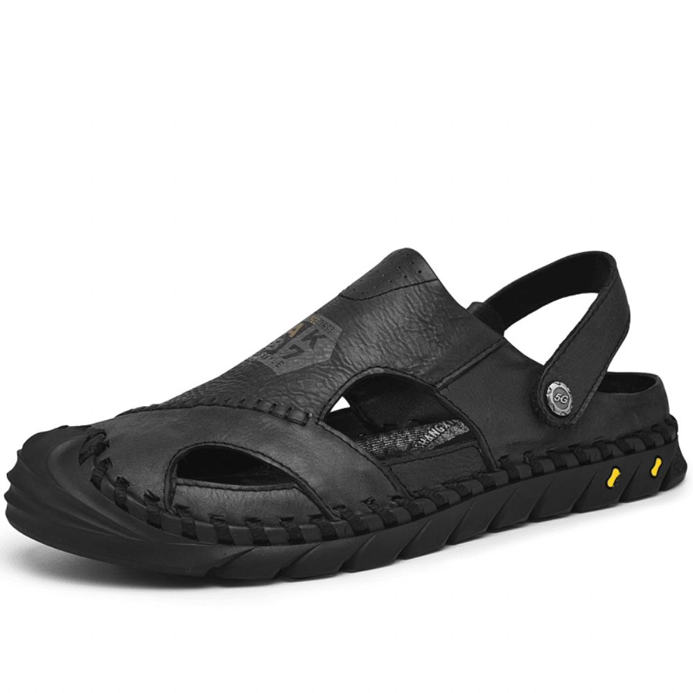 Heren Anti-Collision Teen Rundleder Hand Stiksels Outdoor Water Sandalen