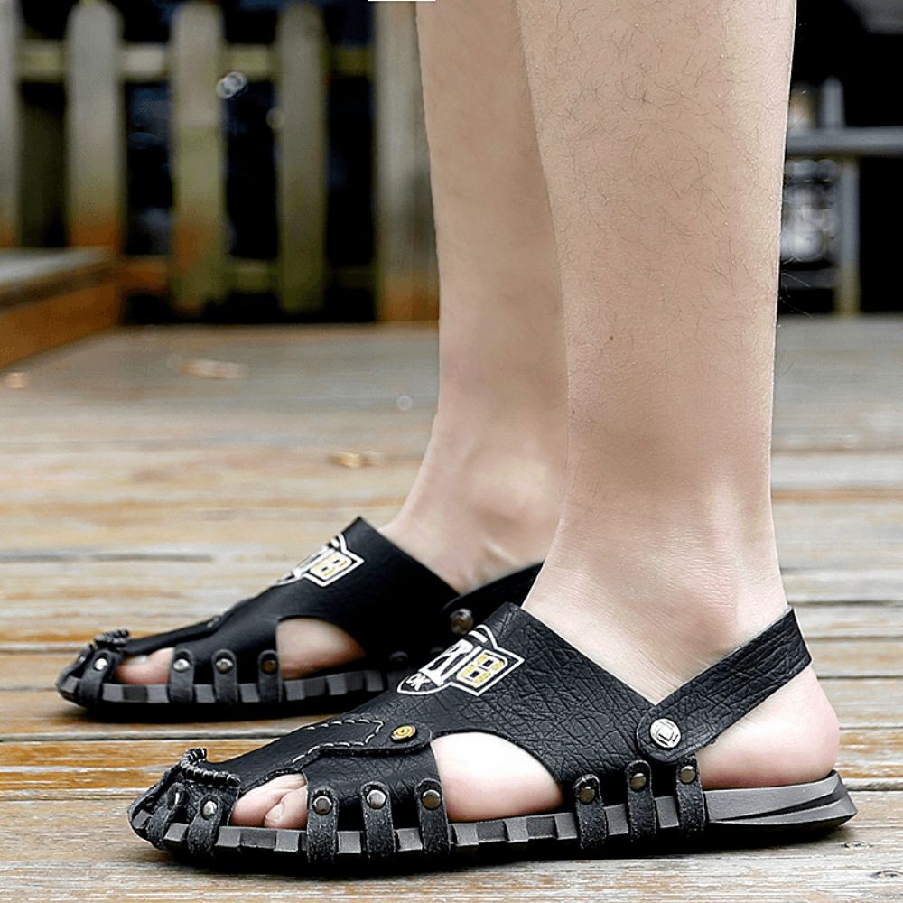 Heren Comfortabele Zachte Microvezel Slip Op Antislip Outdoor Sandalen