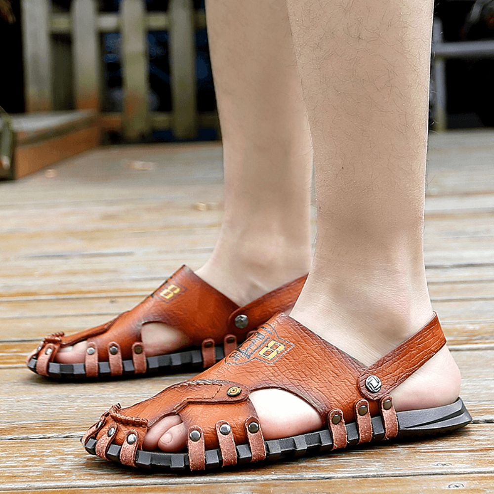 Heren Comfortabele Zachte Microvezel Slip Op Antislip Outdoor Sandalen