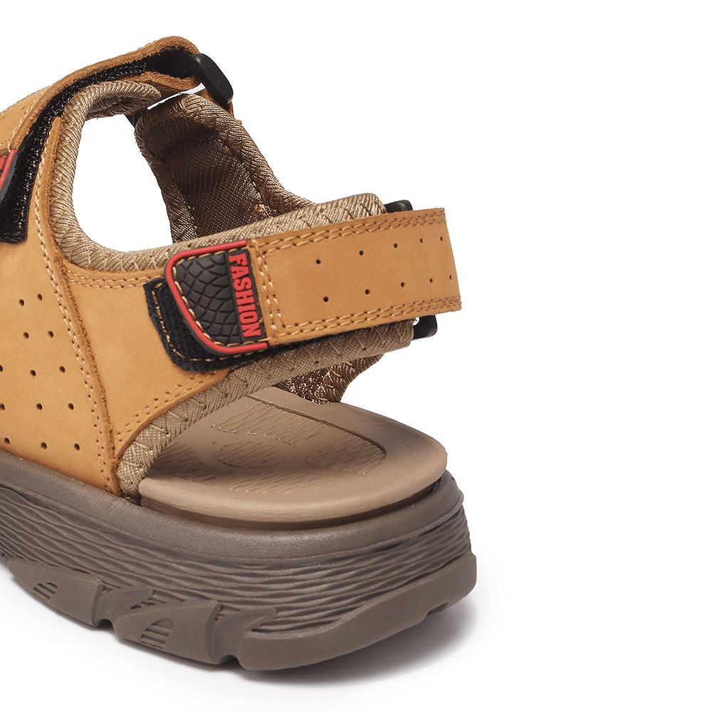 Heren Koeienhuid Ademend Geopend Non Slip Casual Outdoor Sandalen