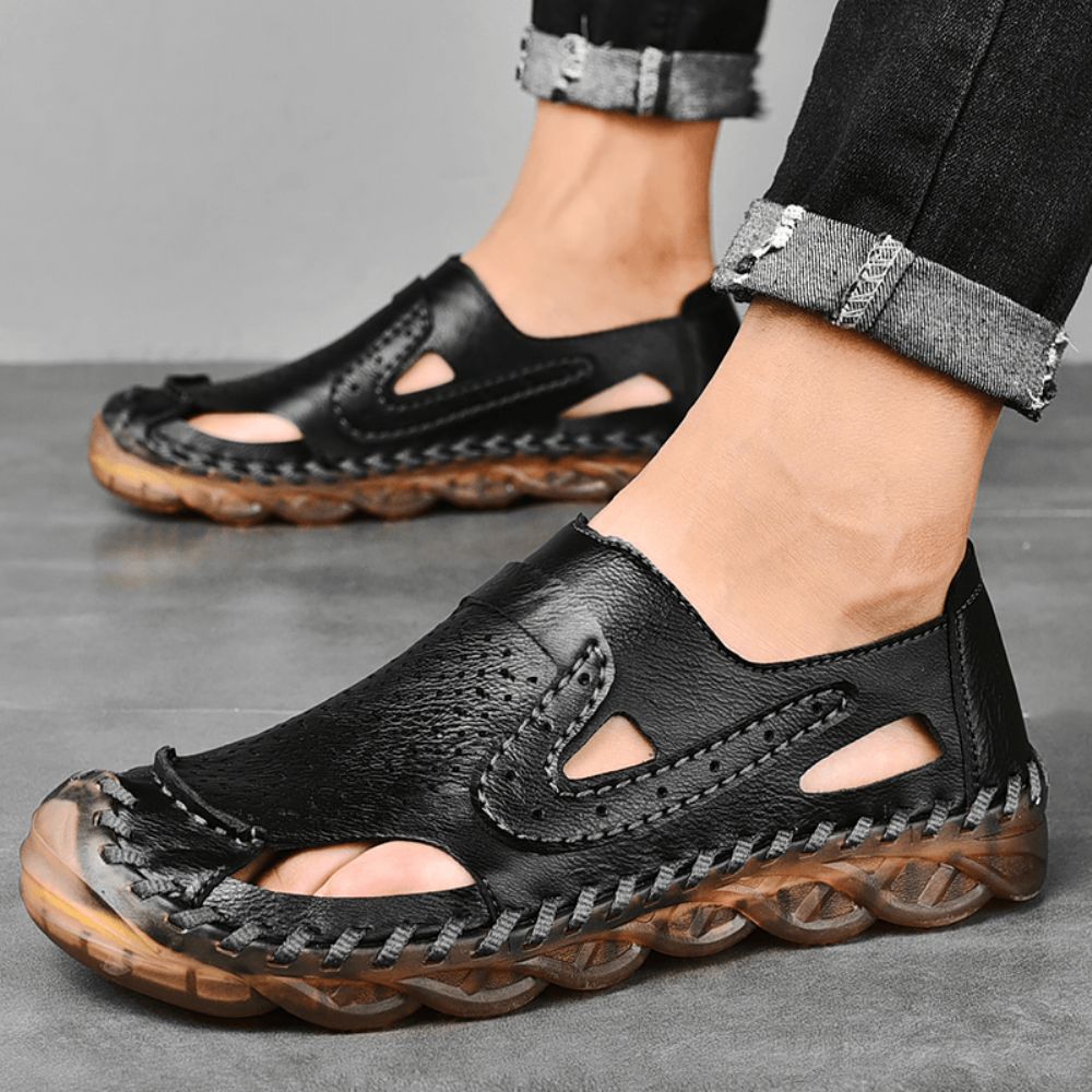 Heren Microfiber Ademende Antislip Gesloten Teen Casual Outdoor Sandalen