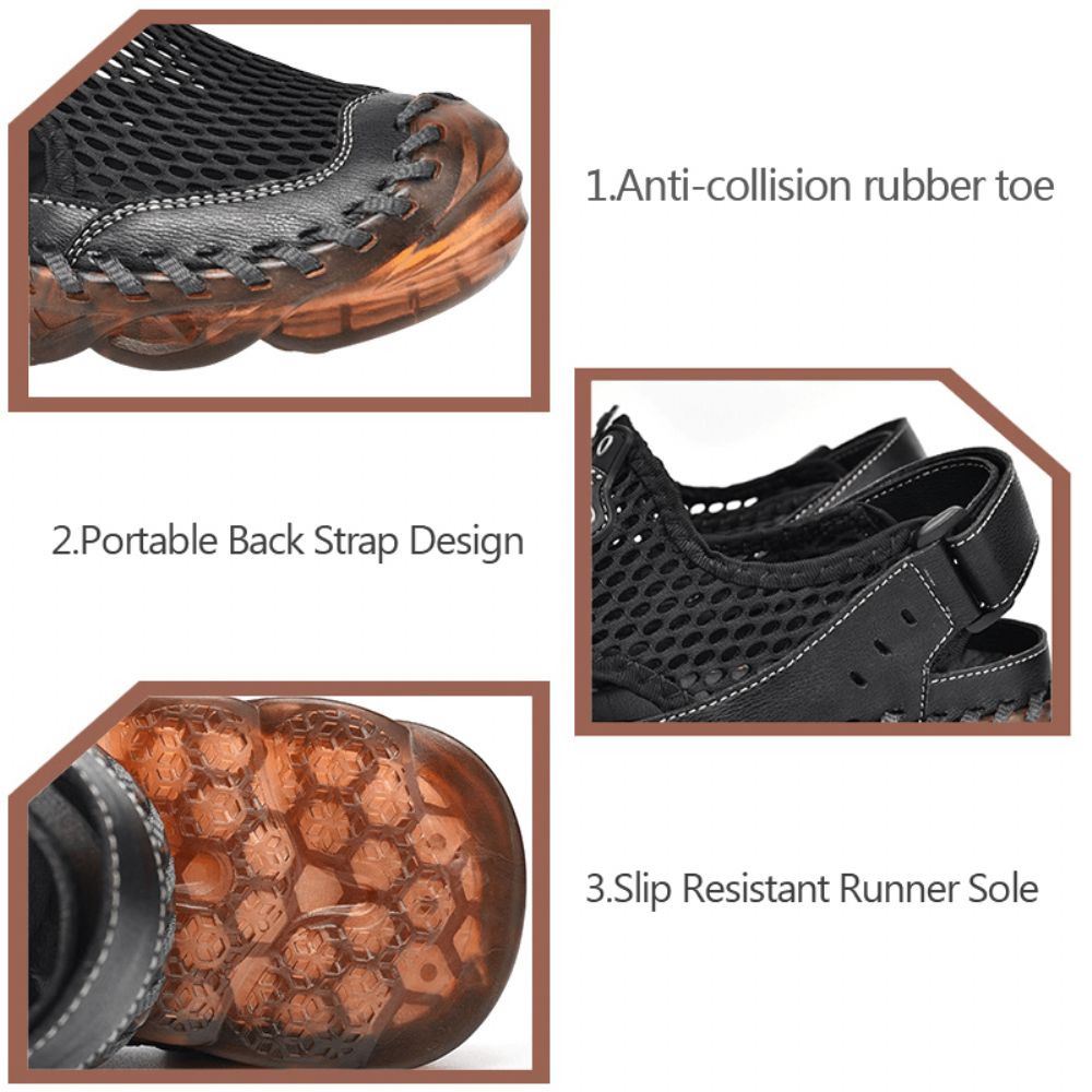 Heren Outdoor Mesh Hand Stiksels Gesloten Teen Waterschoenen